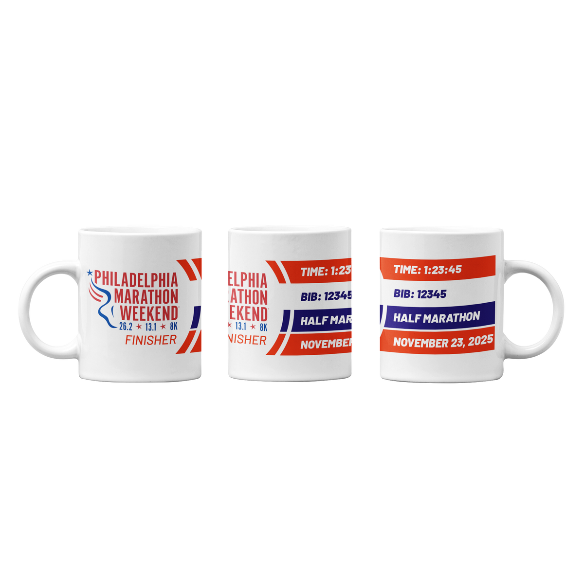 Philadelphia Marathon '25 11 oz Finisher Mug - Custom with your time