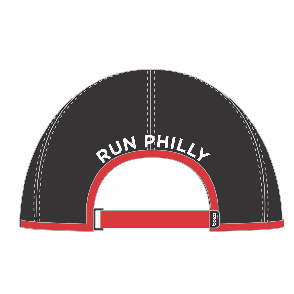 Cap - Tech Elite - Black / Stripes / Red Trim - 'Dietz & Watson Patch' Half Marathon Design