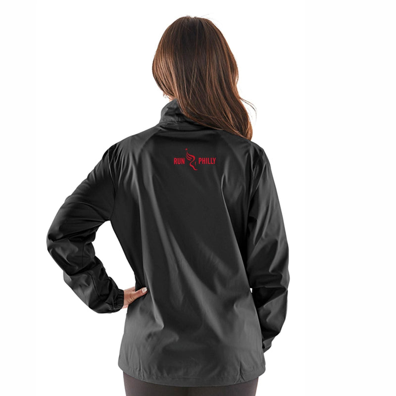 Limited Edition AACR Philadelphia Marathon Sustainably produced Embroidery. Windproof, water-resistant, lightweight, with elastic sleeves, drawcord hem, zip chest and hand pockets, contrast color, chin guard, drop tail, in a 40% recycled poly / 60% poly fabric. Item ID pmle501118w