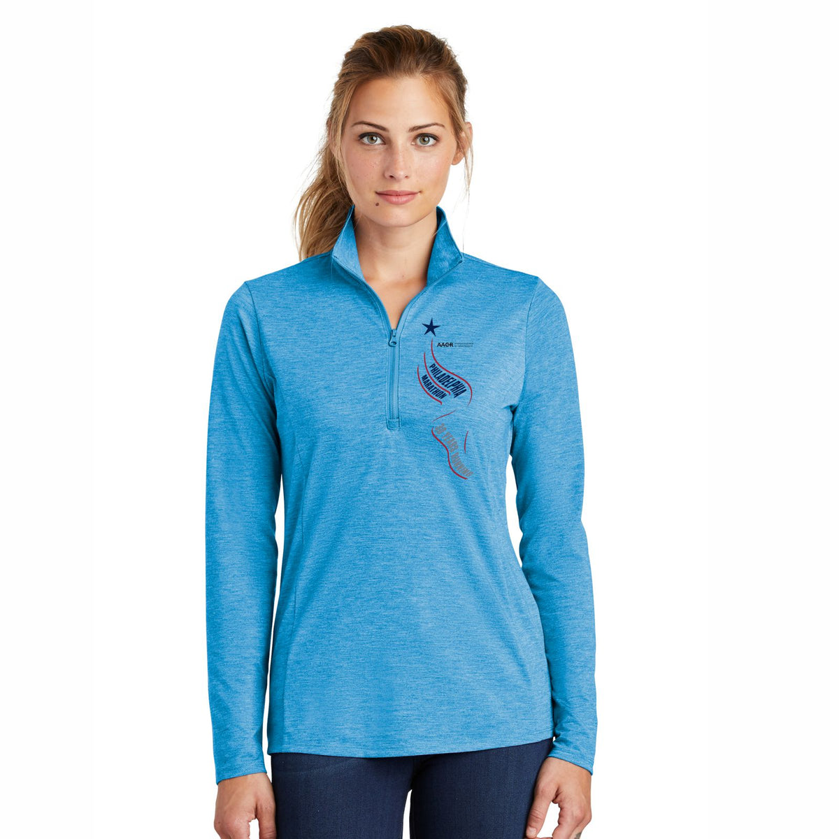 Tech Triblend 1/4 Zip -Pond Blue- AACR LCP