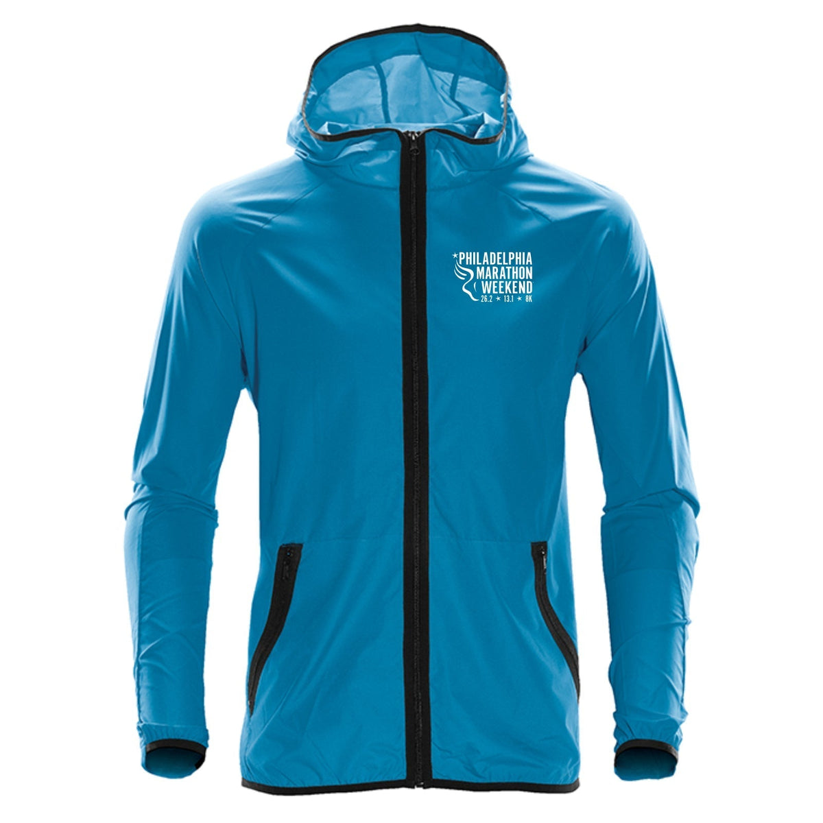Adult Hooded Zip Shell -Electric Blue- PMW Embroidery