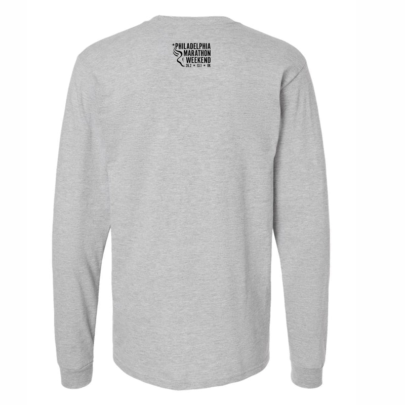 Adult LS USA Cotton Tee -Heather Grey- PMW Bell
