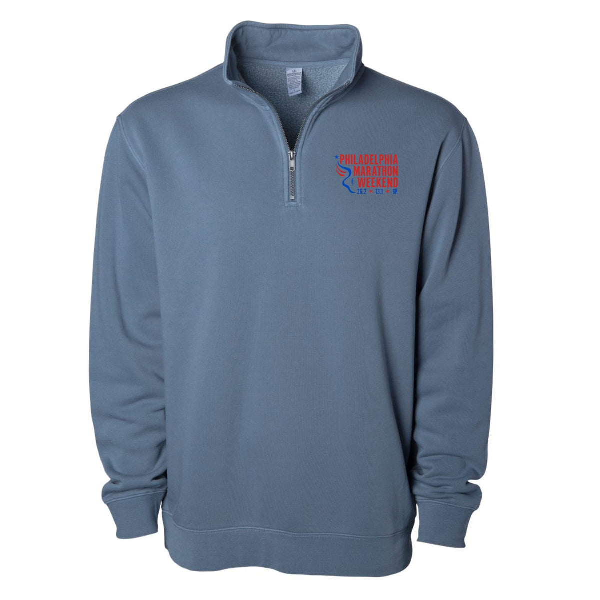 Adult Pigment-Dyed 1/4 Zip -Slate- PMW Embroidery