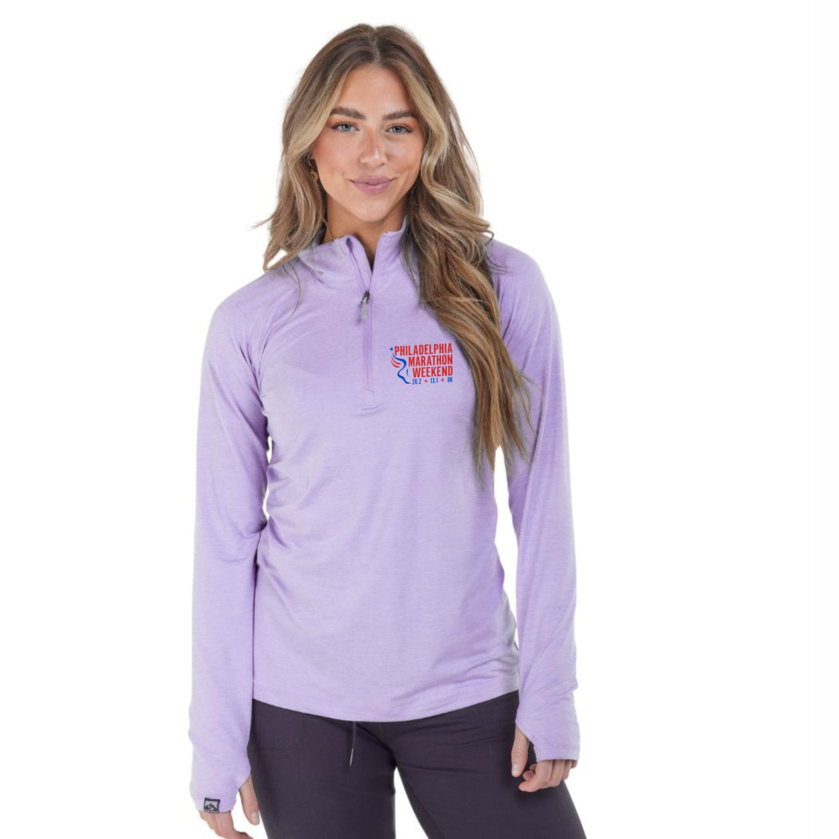 Fitted Sueded Eco 1/4 Zip -Lavender- PMW Embroidery