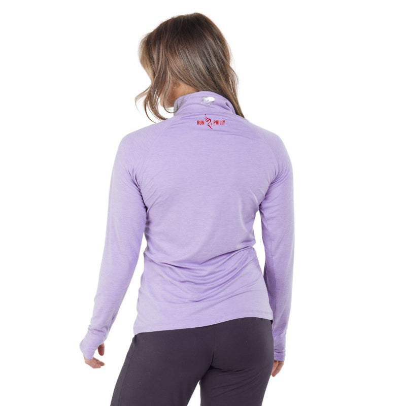 Fitted Sueded Eco 1/4 Zip -Lavender- PMW Embroidery