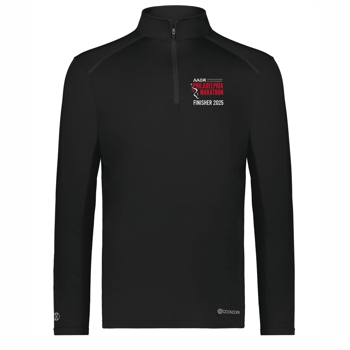 Adult UPF50 1/4 Zip -Black- AACR 2025 Finisher Embr.