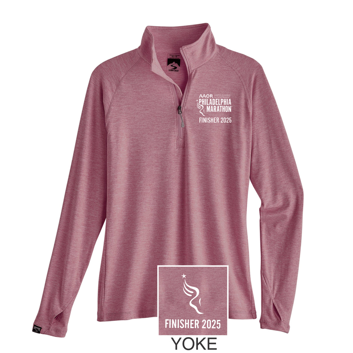 Fitted Sueded Eco 1/4 Zip -Rosewood- AACR 2025 Finisher Embr.