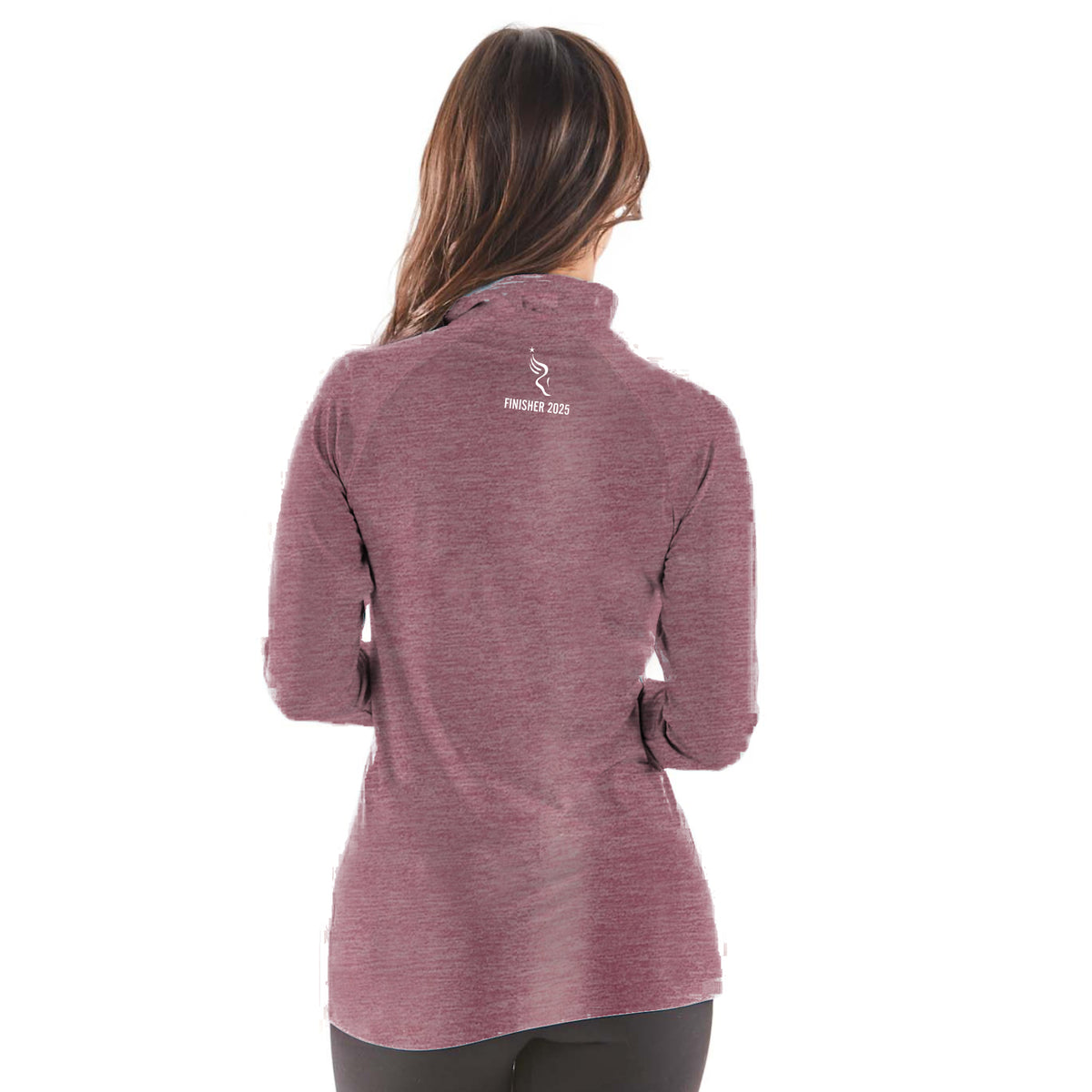 Fitted Sueded Eco 1/4 Zip -Rosewood- AACR 2025 Finisher Embr.
