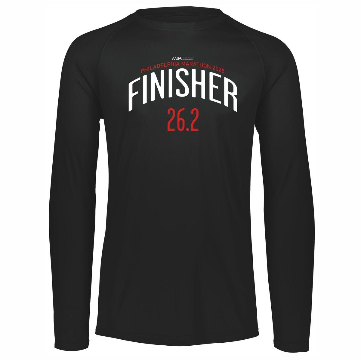 Adult LS Tech Tee -Black- 26.2 2025 Finisher
