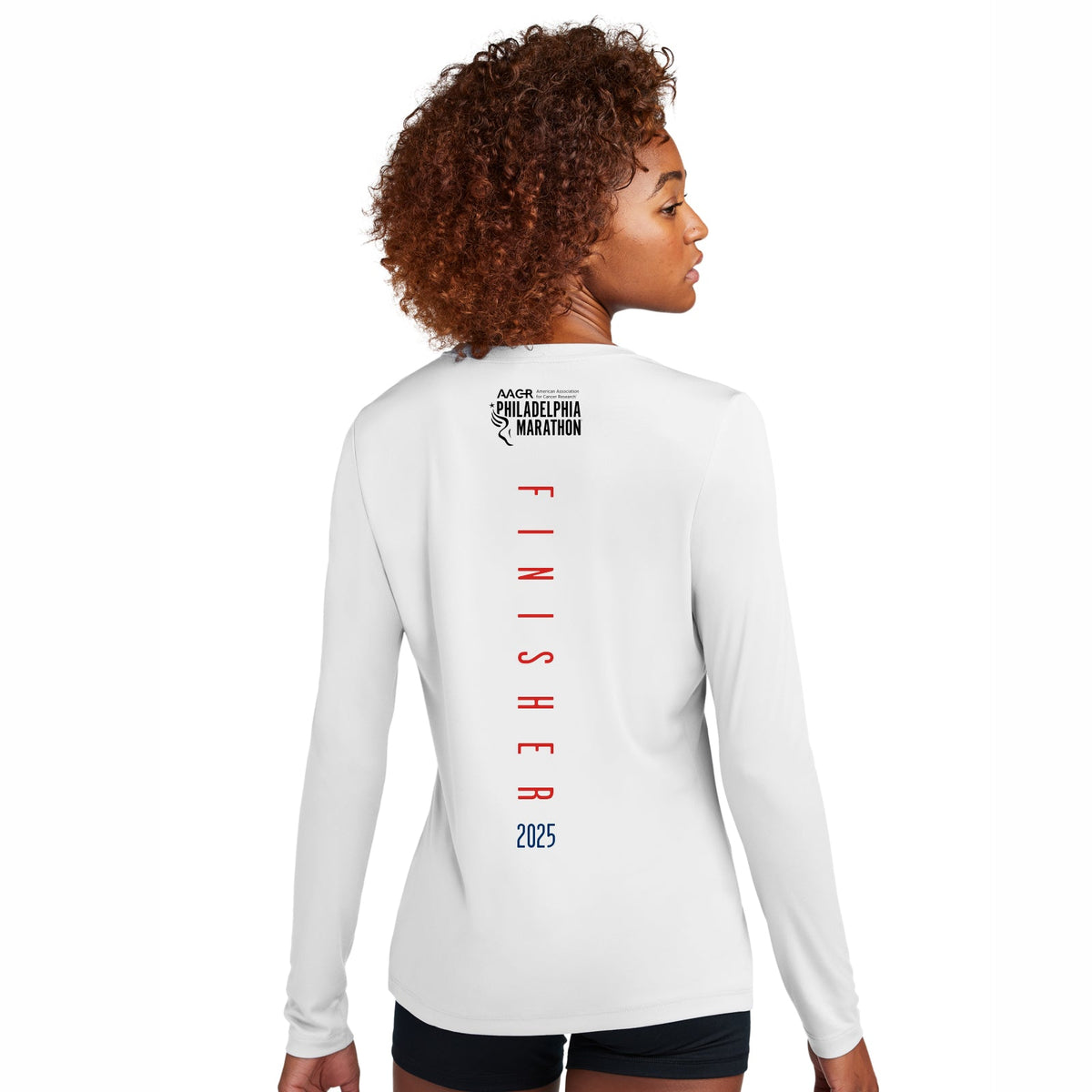 Fitted LS Tech Tee -White- 26.2 2025 Finisher