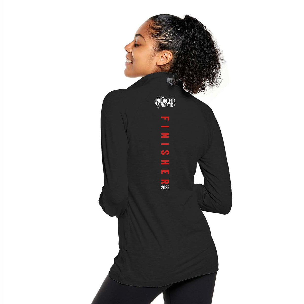 Fitted Sueded Eco 1/4 Zip -Black- AACR 2025 Finisher