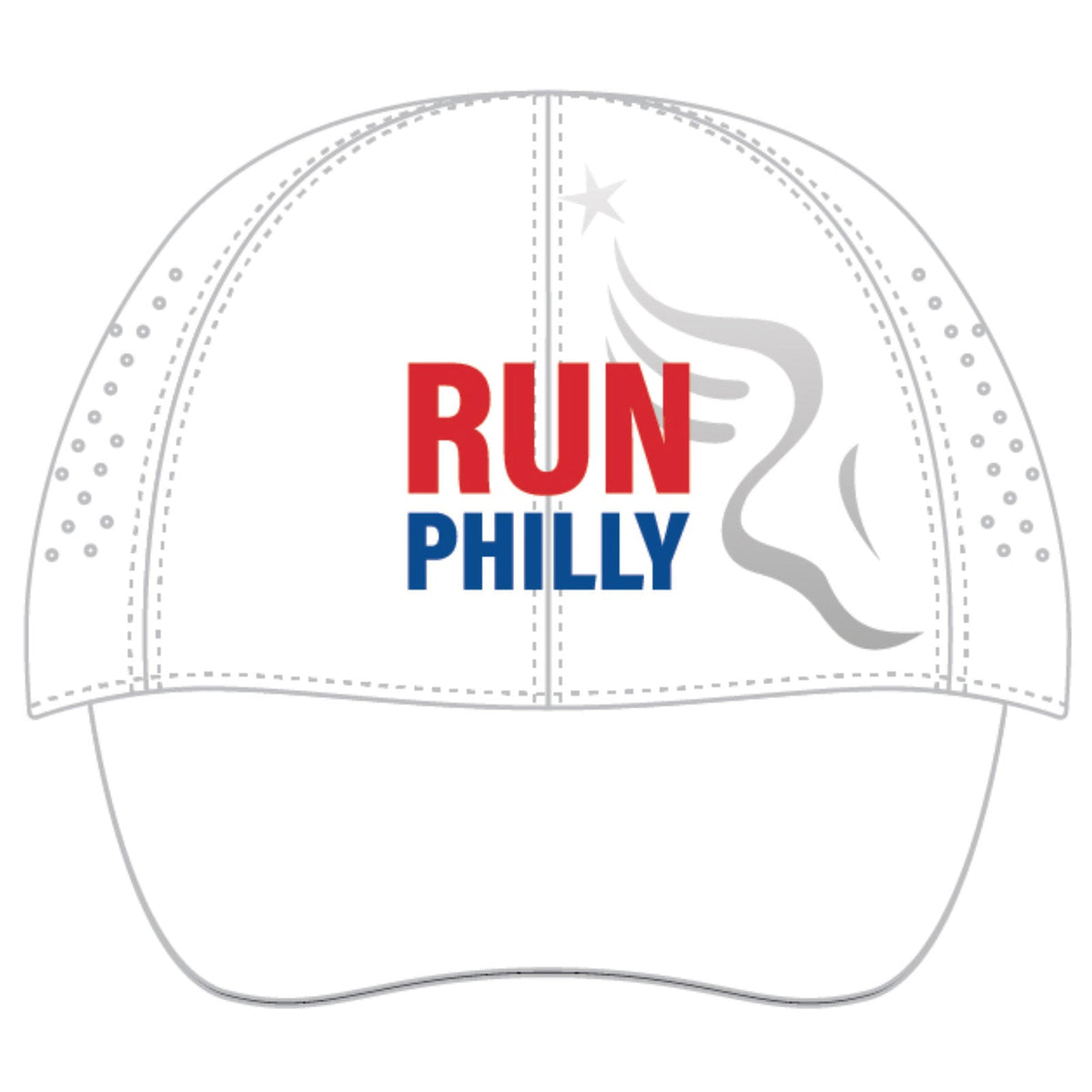 Cap -White Laser-Cut Tech- Run Philly