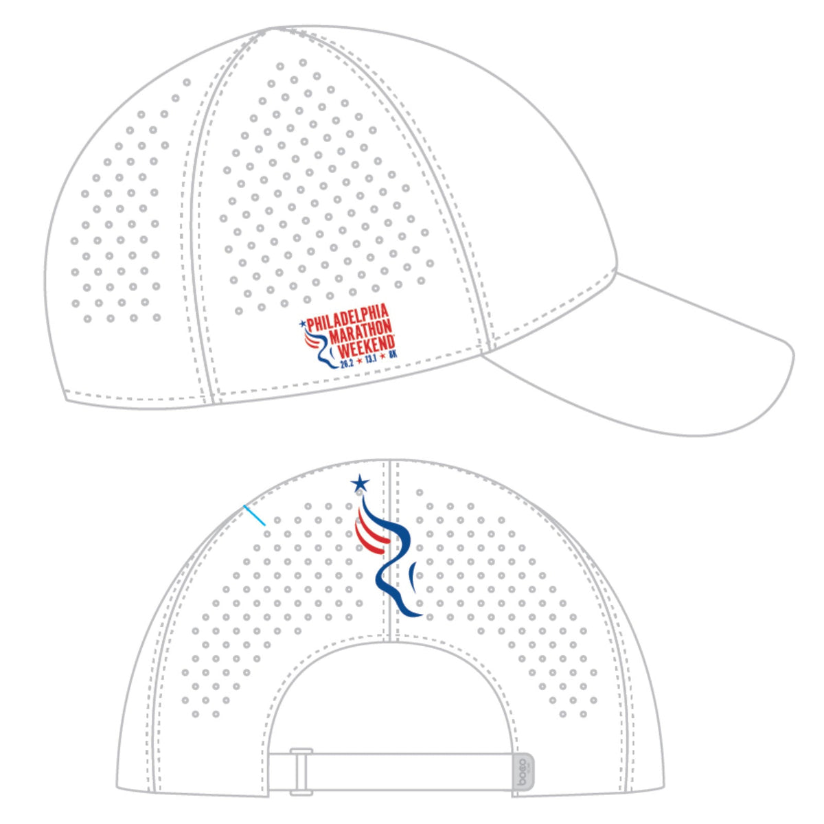 Cap -White Laser-Cut Tech- Run Philly