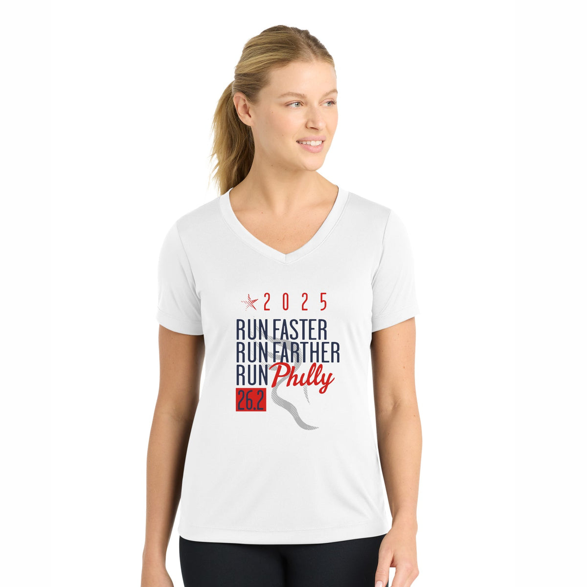 Fitted Tech V-Neck Tee -White- PMW 2025 Course