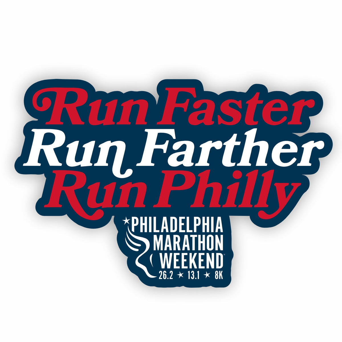 Sticker -Navy Die-Cut- PMW Run Philly