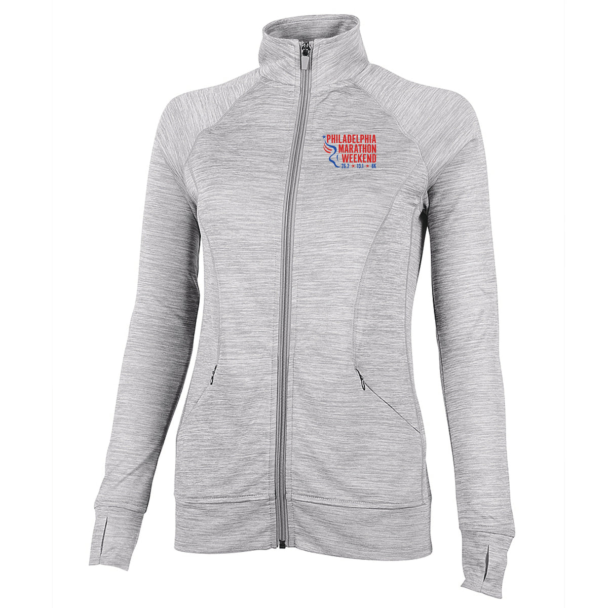 Fitted Tech Zip Jacket -Grey Space-Dye- PMW Big Logo