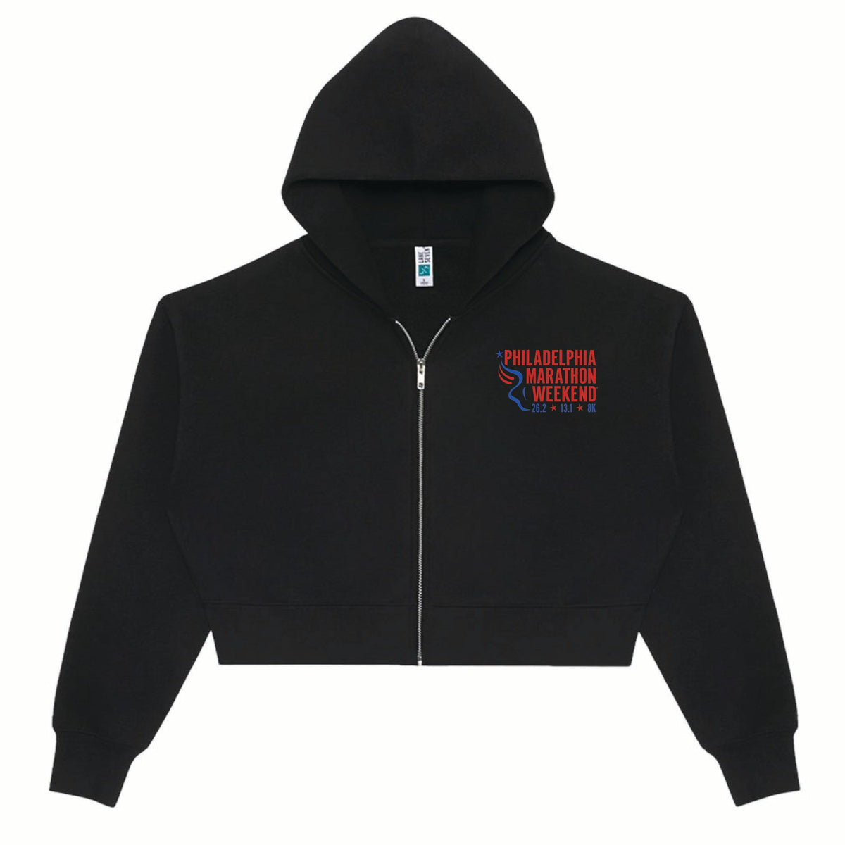 Fitted Fleece Crop Zip Hoody -Black- PMW Big Logo