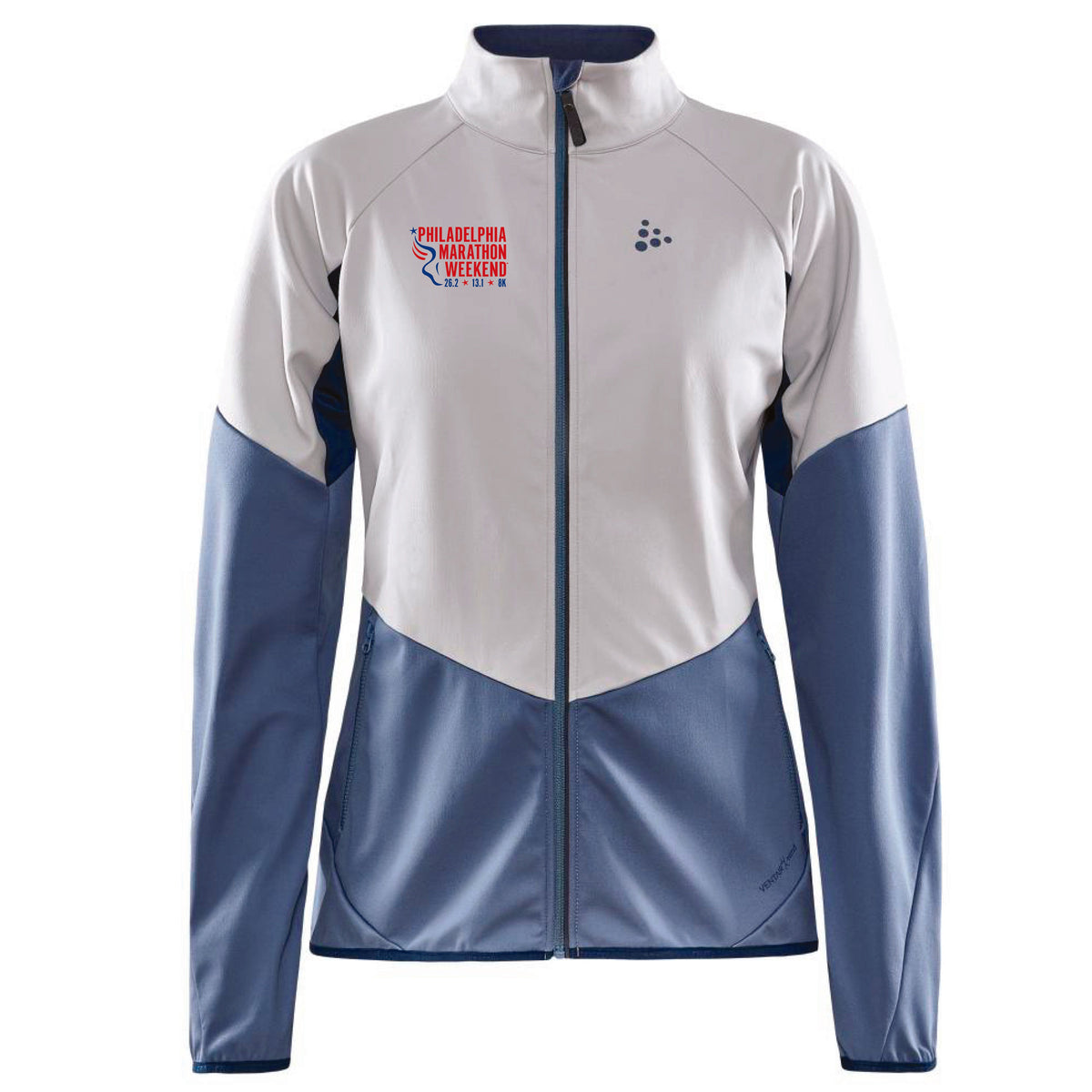Fitted CRAFT Zip Soft Shell -Ash/Flow- PMW Embroidery