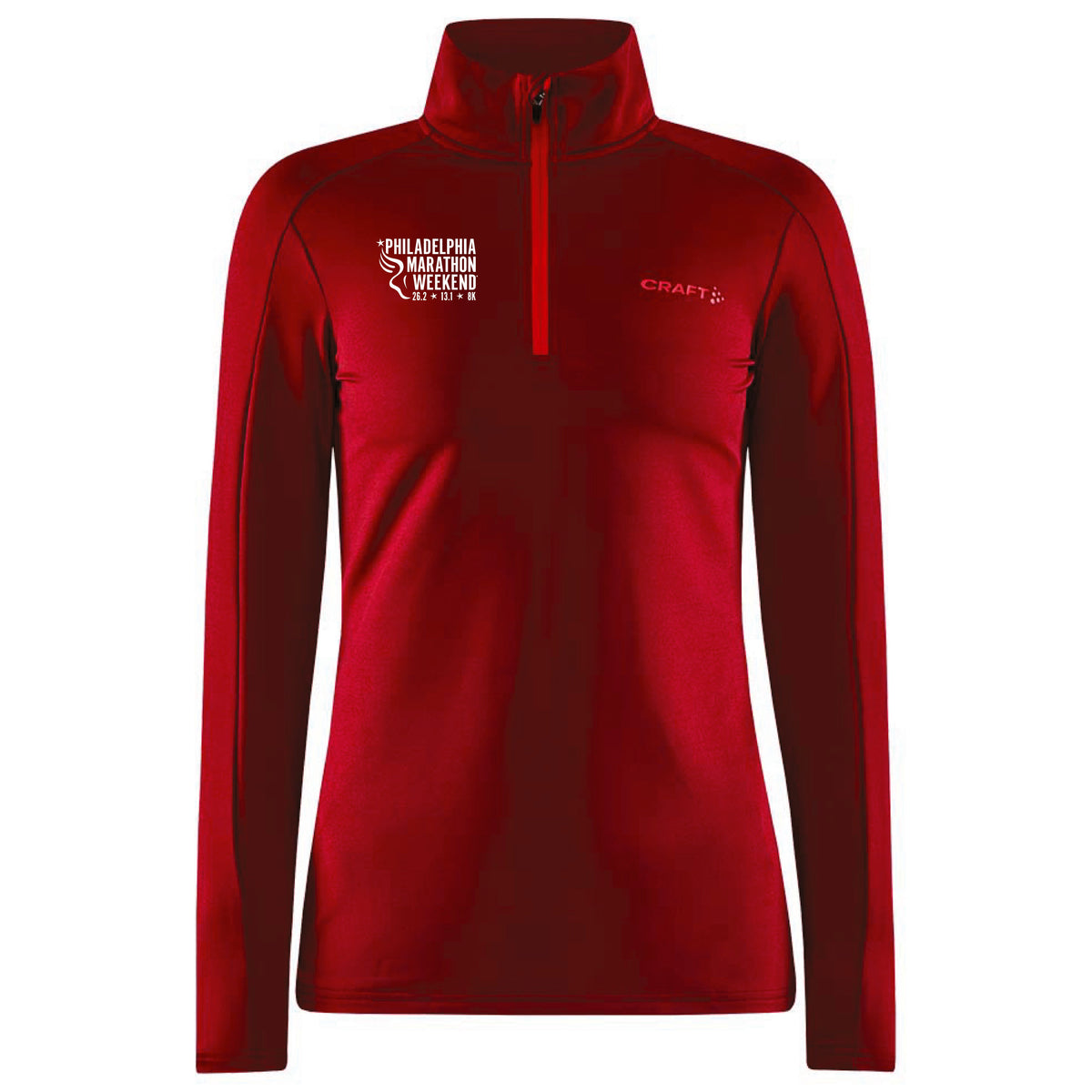 Fitted CRAFT Tech 1/4 Zip -Rhubarb- PMW Embroidery