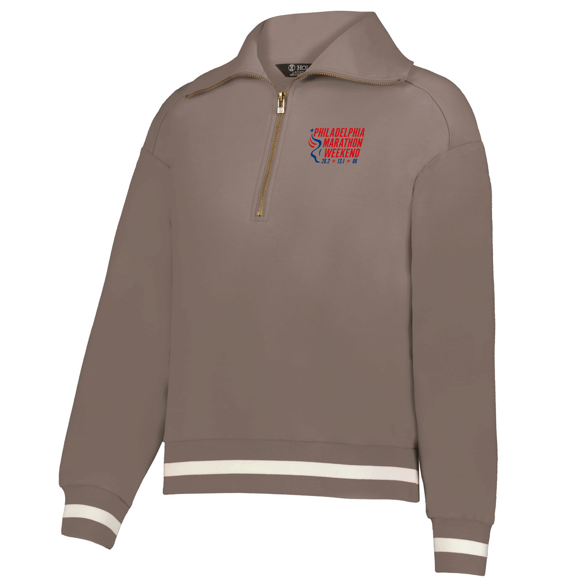 Fitted Prep 1/4 Zip -Mink- PMW Embroidery