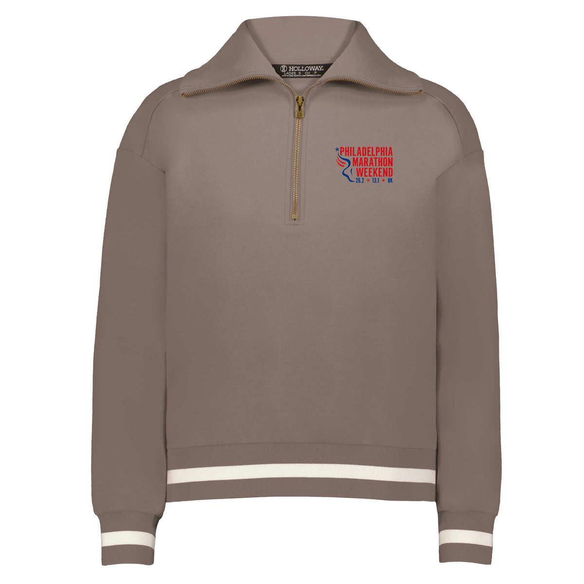 Fitted Prep 1/4 Zip -Mink- PMW Embroidery