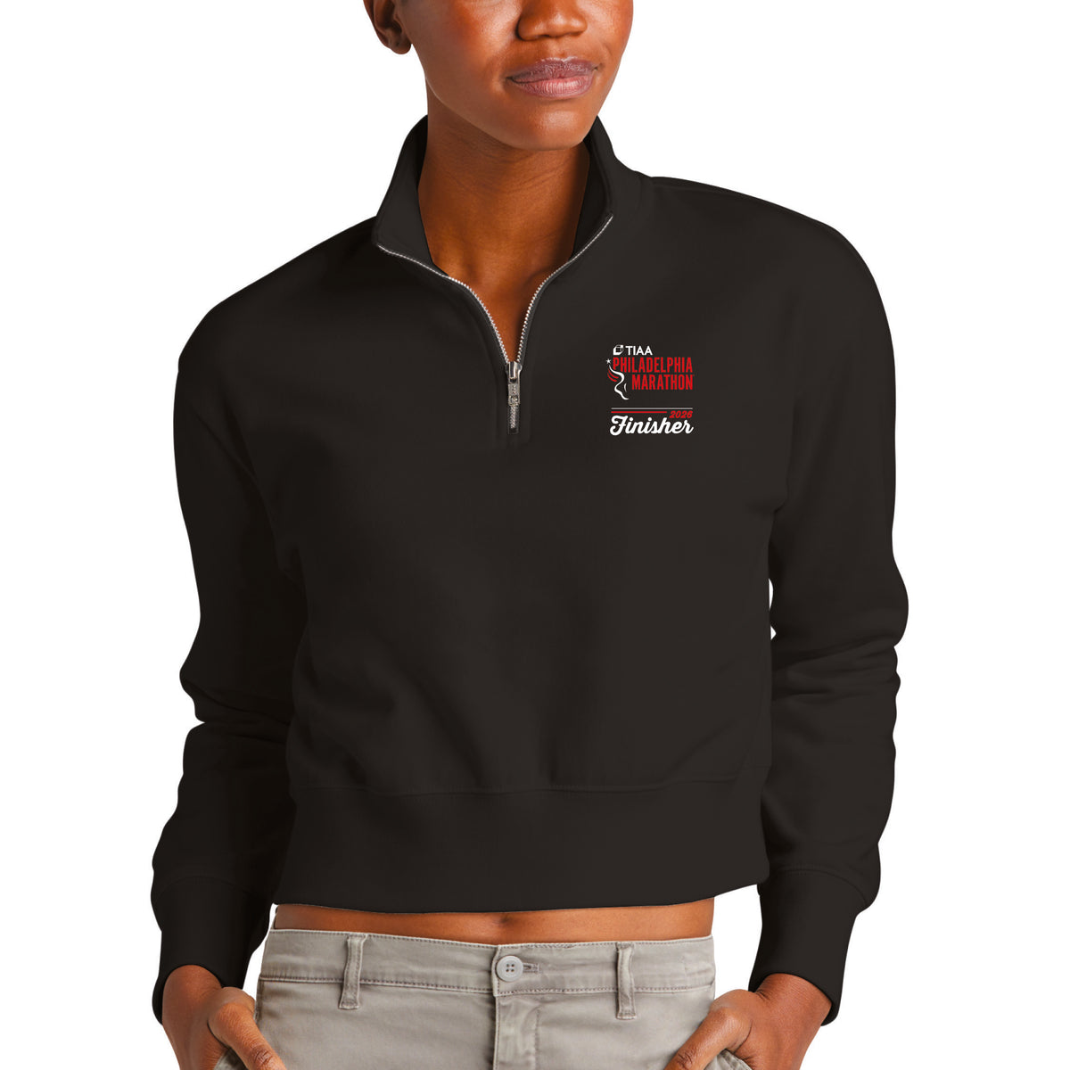 Fitted Crop Fleece 1/2 Zip -Black- TIAA 2026 Finisher Embr.