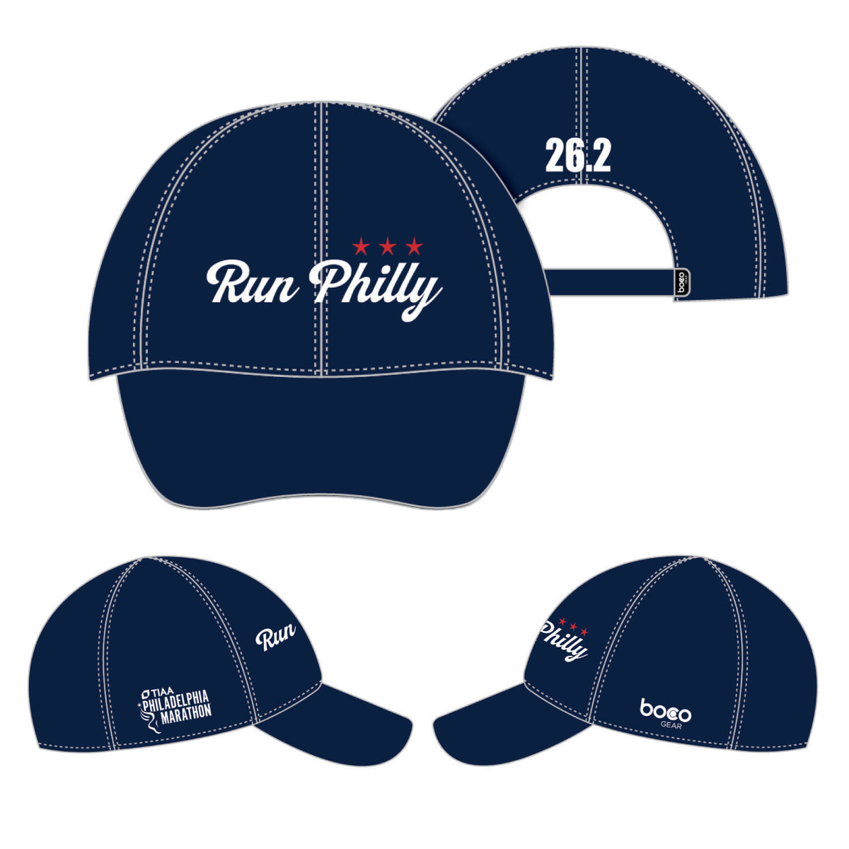 Cap -Navy Tech Laser-Cut- TIAA Run Philly