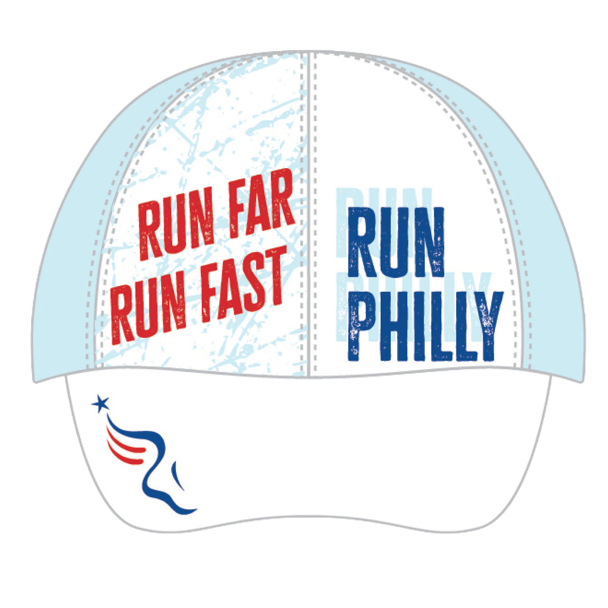 Cap -White/Light Blue Tech- PMW Run Philly