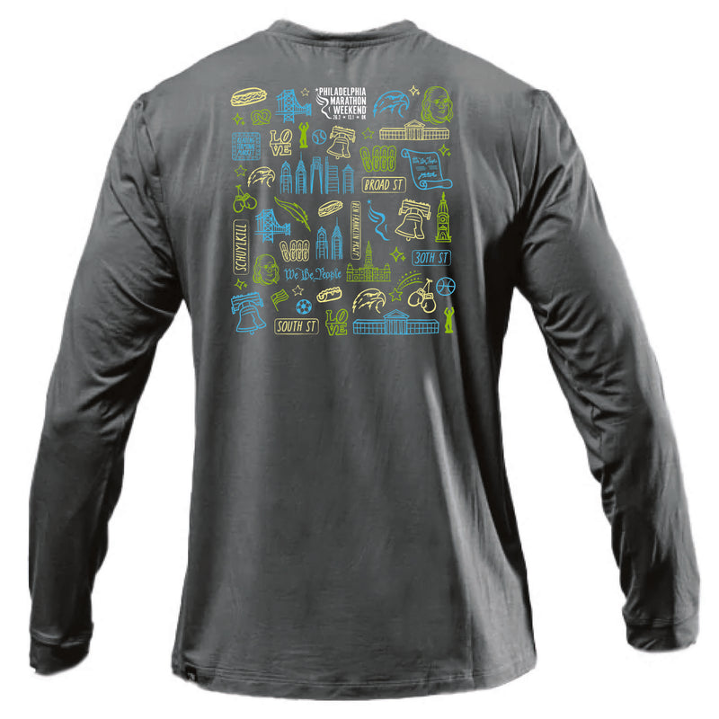 Adult LS Bamboo Tech Tee -Stone Grey- PMW We The People