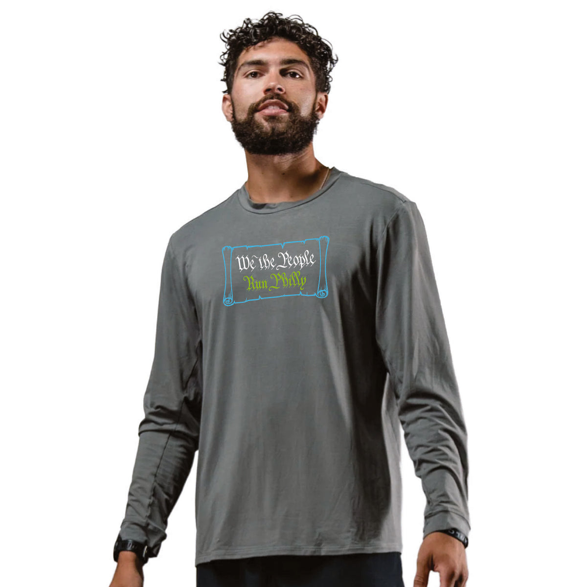 Adult LS Bamboo Tech Tee -Stone Grey- PMW We The People