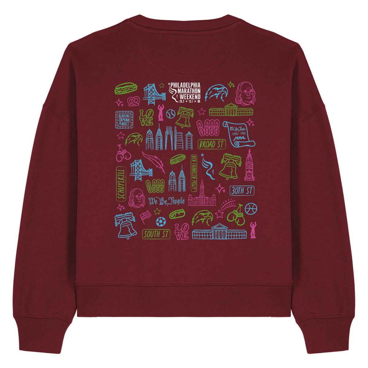 Fitted Eco Fleece Crew -Burgundy- PMW We The People