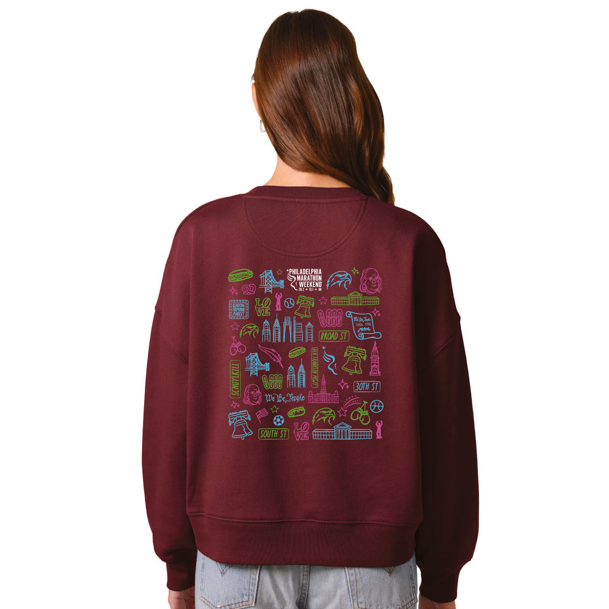 Fitted Eco Fleece Crew -Burgundy- PMW We The People