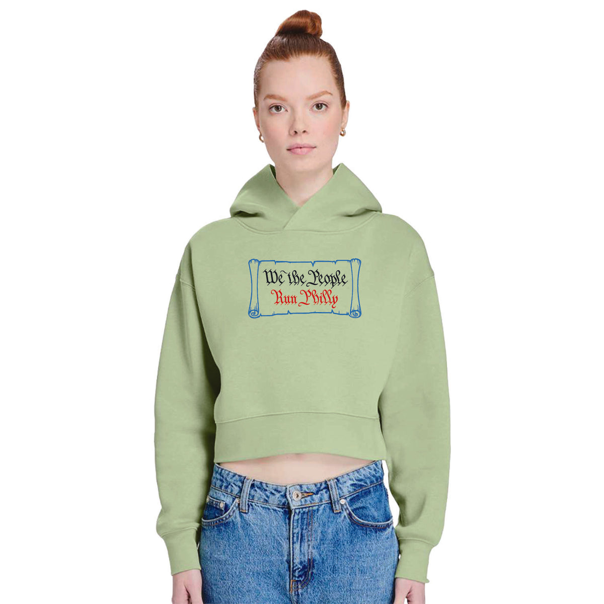 Fitted Fleece Crop Hoody -Matcha- PMW We The People