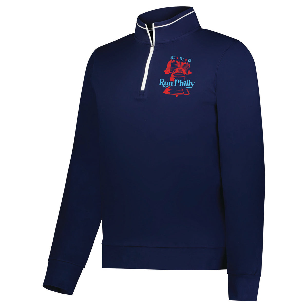 Adult Court 1/4 Zip -Navy/White- PMW LCP