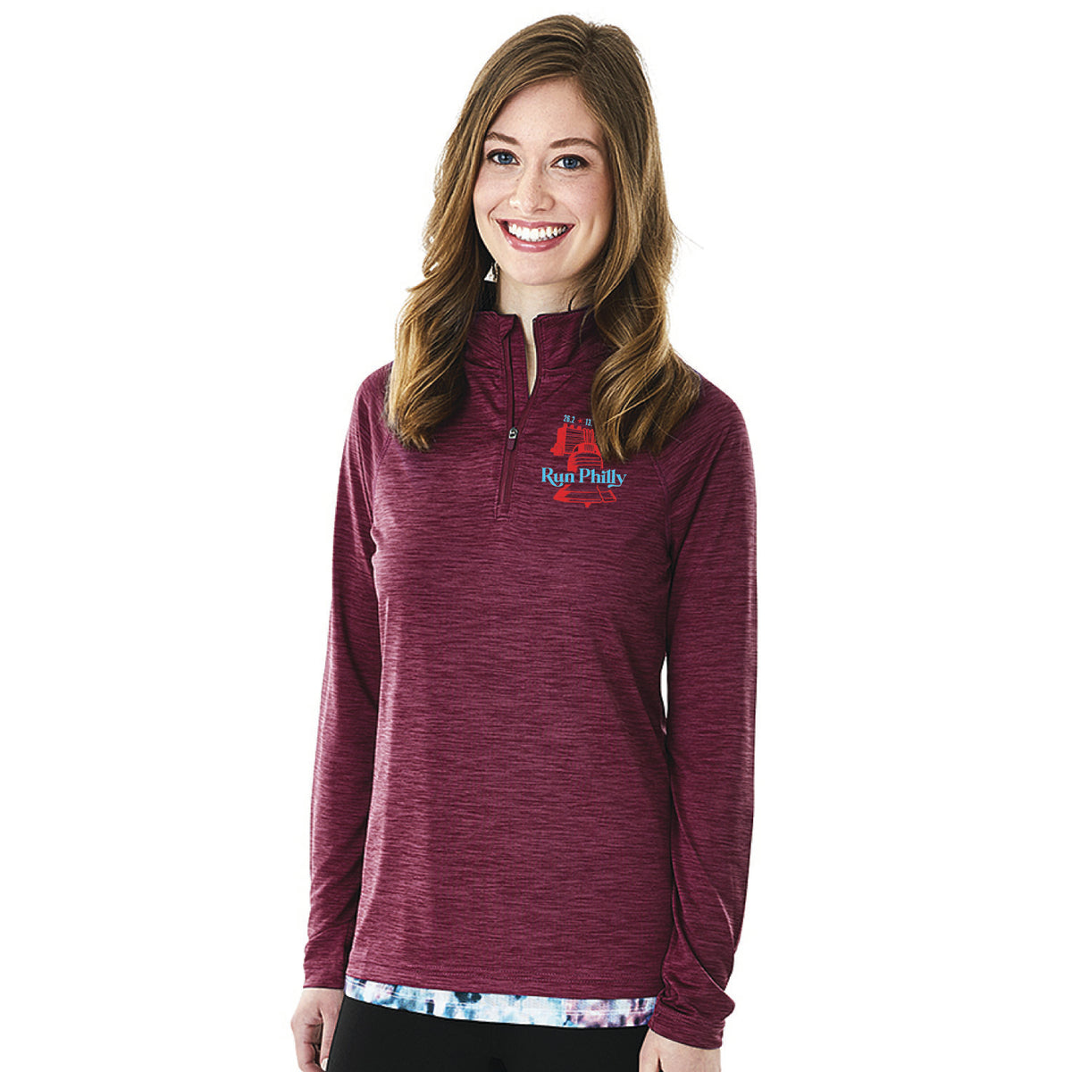 Fitted Tech 1/4 Zip -Space-Dye Maroon- PMW LCP