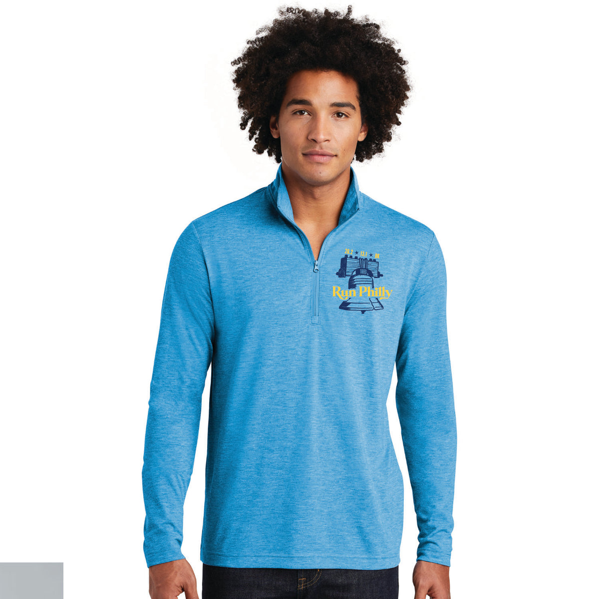 Adult Triblend 1/4 Zip -Pond Blue- PMW LCP