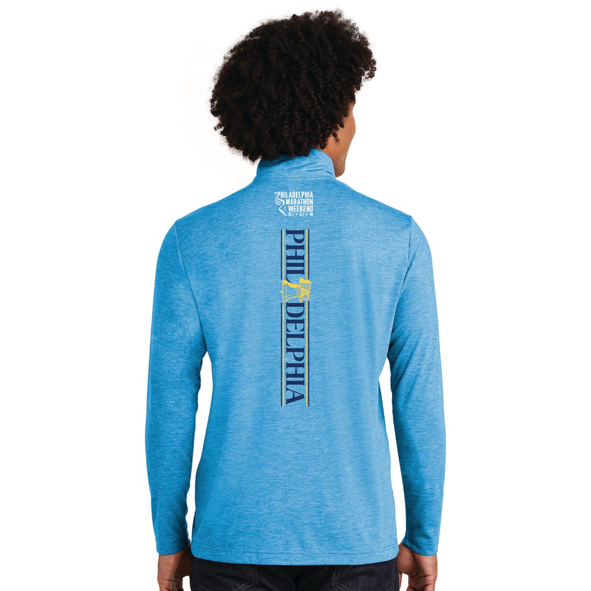 Adult Triblend 1/4 Zip -Pond Blue- PMW LCP