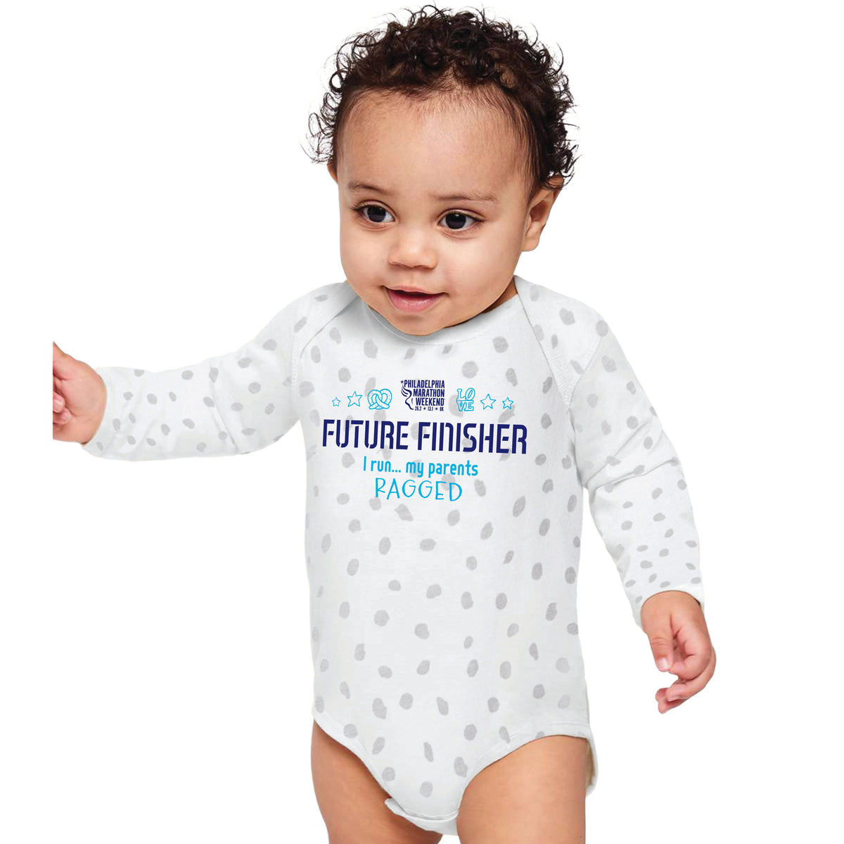 Infant LS Onesie -White Spot- PMW Future Finisher