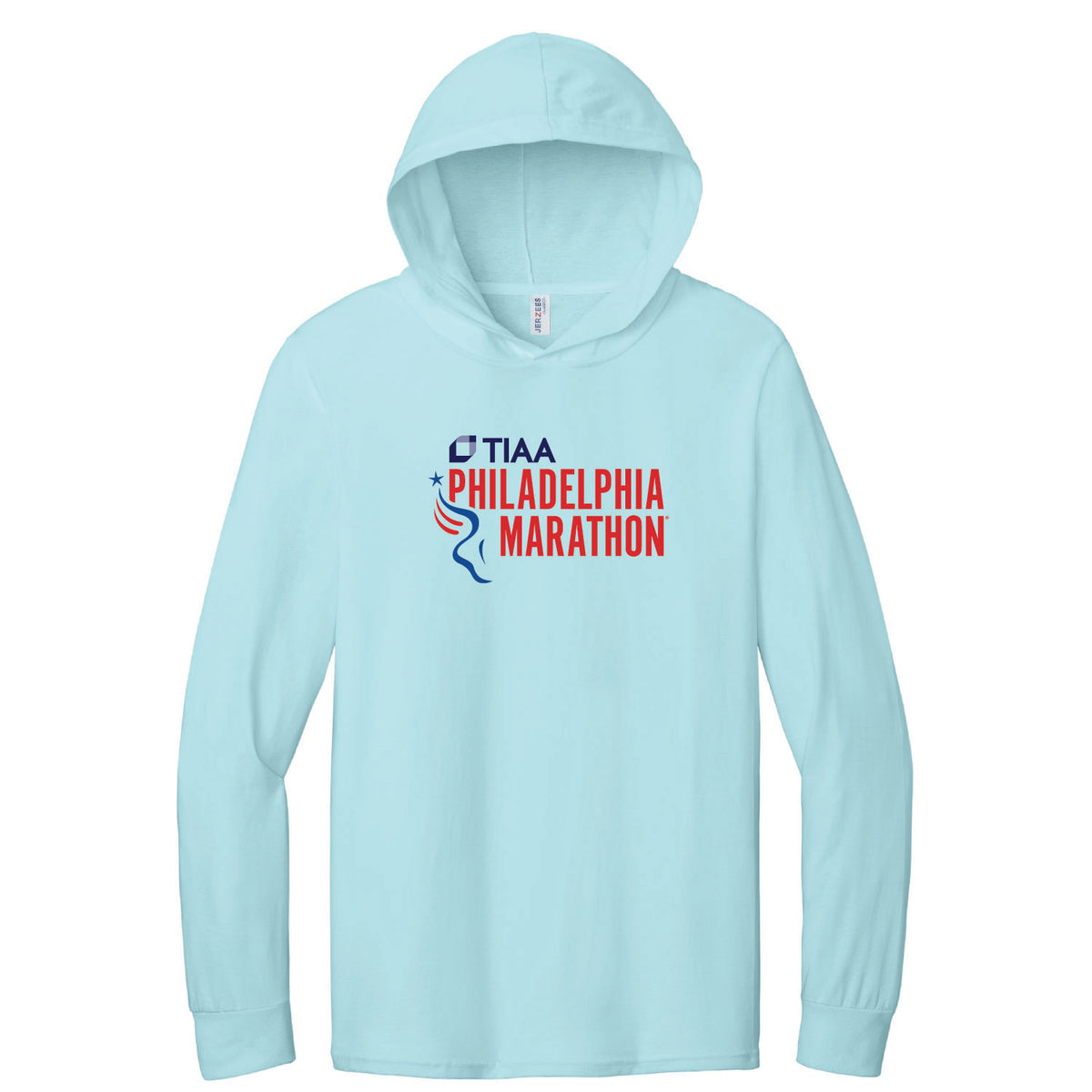 Adult Fashion LS Hooded Tee -Breezy Blue- Logo