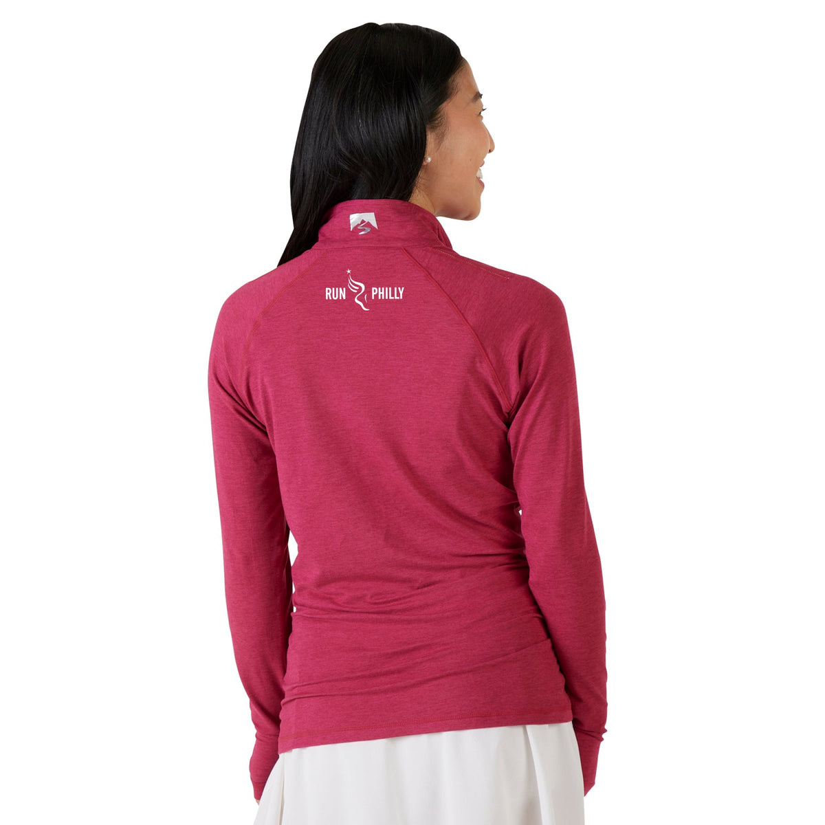 Fitted Sueded Eco 1/4 Zip -Magenta- D&W Embroidery