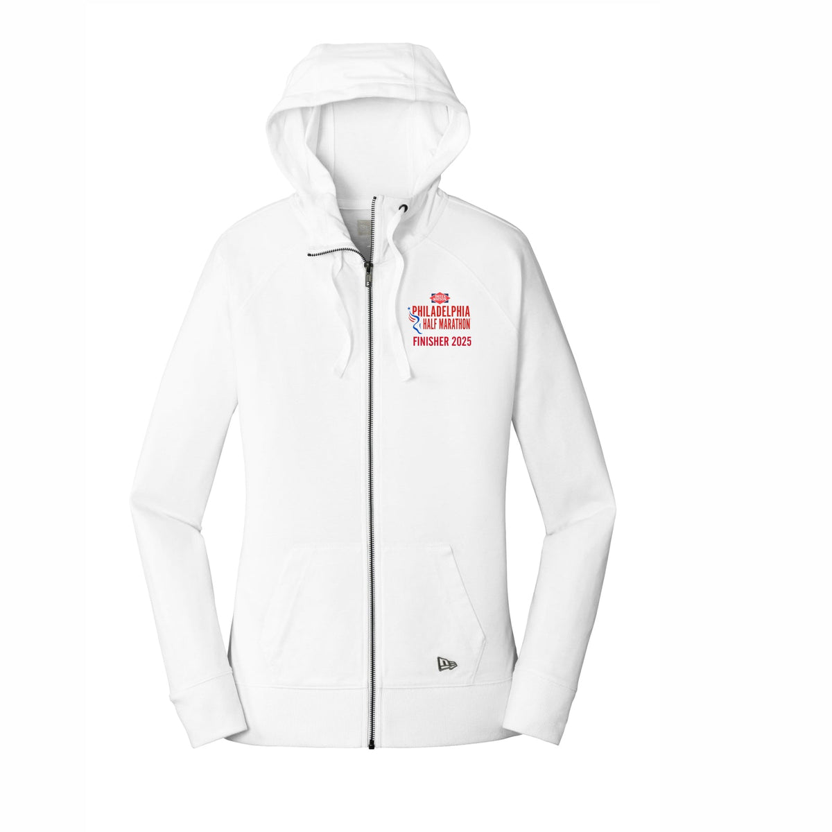 Fitted New Era Zip Hoody -White- D&W 2025 Finisher Embr.