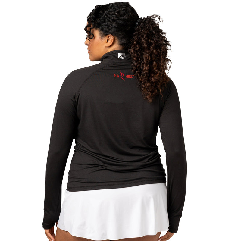 Fitted Sueded 1/4 Zip -Black- D&W 2025 Finisher Embr.