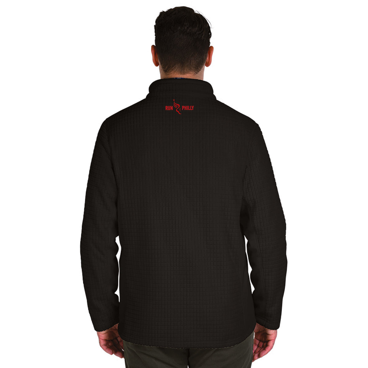 Adult Textured Zip Jacket -Black- D&W Embroidery