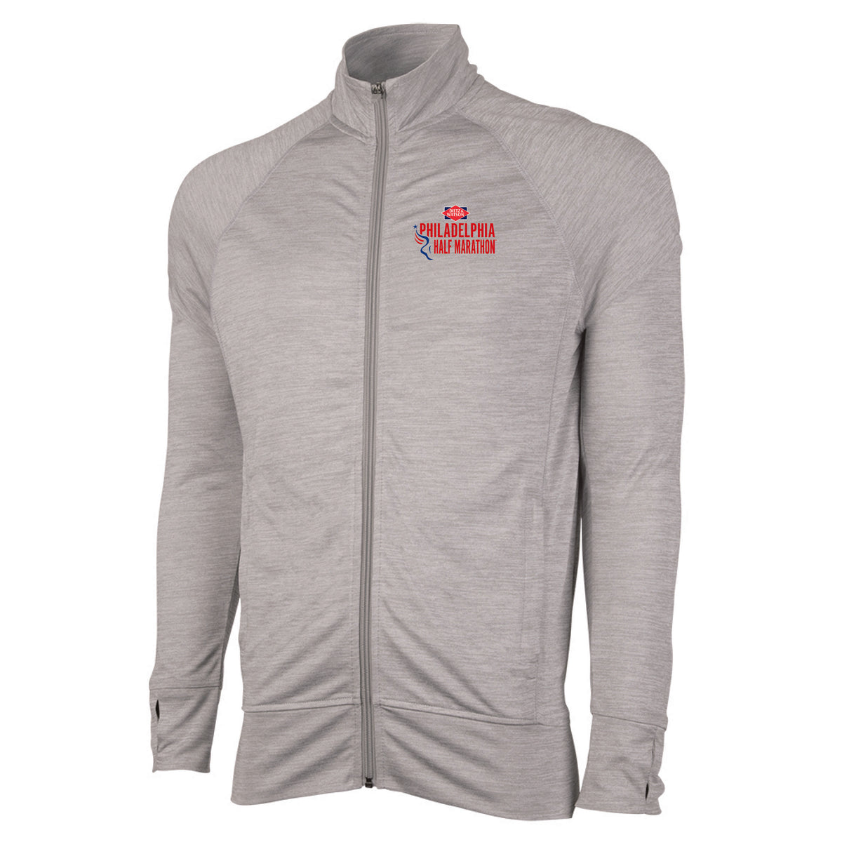 Adult Tech Zip Jacket -Grey- D&W Embroidery