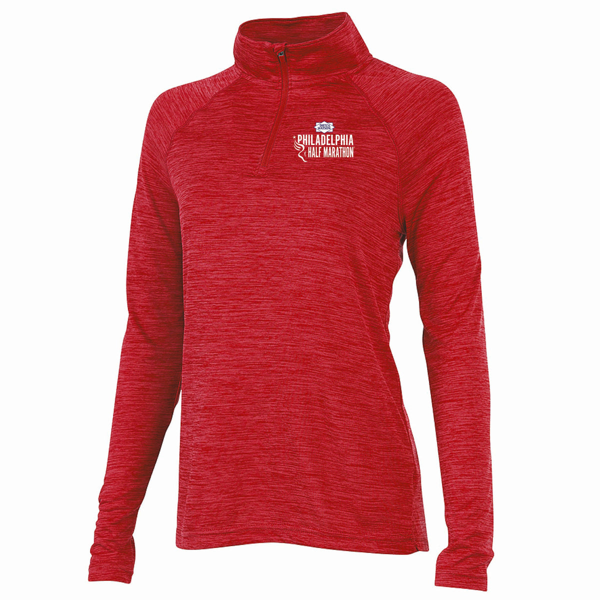 Fitted Tech 1/4 Zip -Space-Dye Red- D&W Embroidery