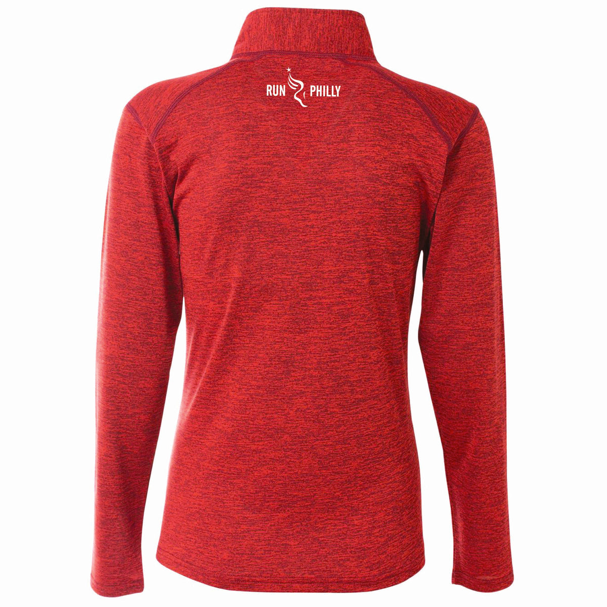 Fitted Tech 1/4 Zip -Space-Dye Red- D&W Embroidery
