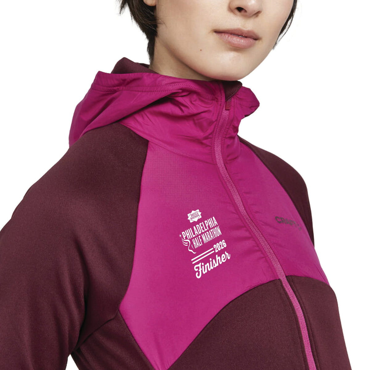 Fitted CRAFT Zip Hooded Jacket -Punsch- 13.1 2026 Finisher Embr